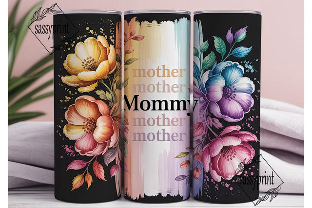 Mother's Day Floral Glitter 20oz Tumbler Sublimation sassyprint 