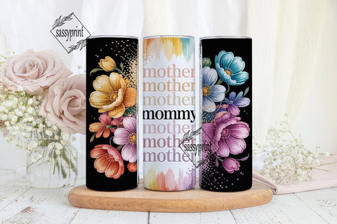 Mother's Day Floral Glitter 20oz Tumbler Sublimation sassyprint 