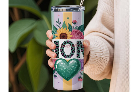 Mother's Day Floral Tumbler Wrap Sublimation DesignSVG 