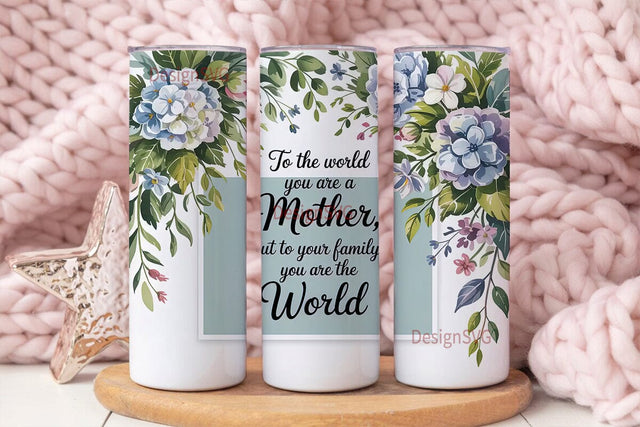 Mother's Day Floral Tumbler Wrap Sublimation DesignSVG 