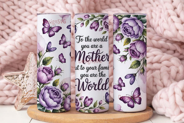 Mother's Day Floral Tumbler Wrap Sublimation DesignSVG 