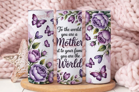 Mother's Day Floral Tumbler Wrap Sublimation DesignSVG 
