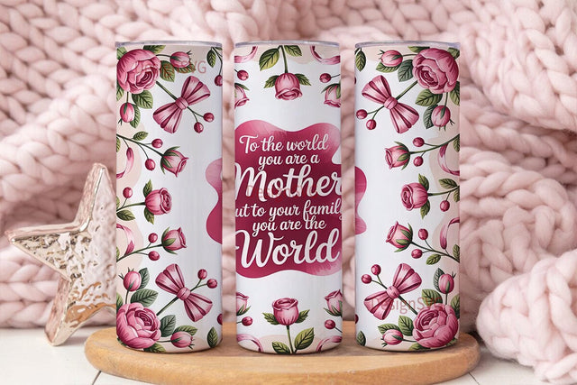 Mother's Day Floral Tumbler Wrap Sublimation DesignSVG 