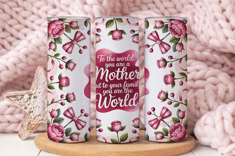 Mother's Day Floral Tumbler Wrap Sublimation DesignSVG 