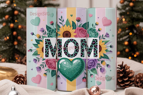 Mother's Day Floral Tumbler Wrap Sublimation DesignSVG 