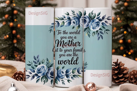 Mother's Day Floral Tumbler Wrap Sublimation DesignSVG 