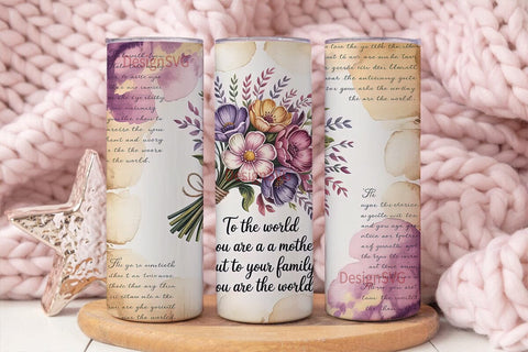 Mother's Day Floral Tumbler Wrap Sublimation DesignSVG 