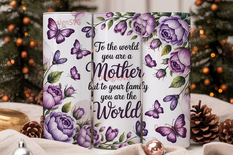 Mother's Day Floral Tumbler Wrap Sublimation DesignSVG 
