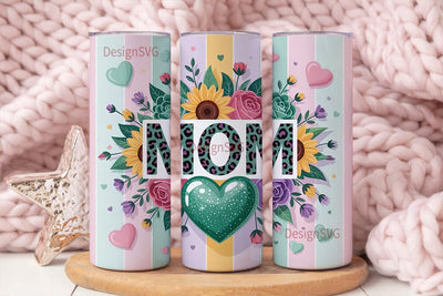 Mother's Day Floral Tumbler Wrap Sublimation DesignSVG 