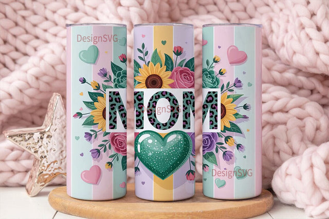 Mother's Day Floral Tumbler Wrap Sublimation DesignSVG 