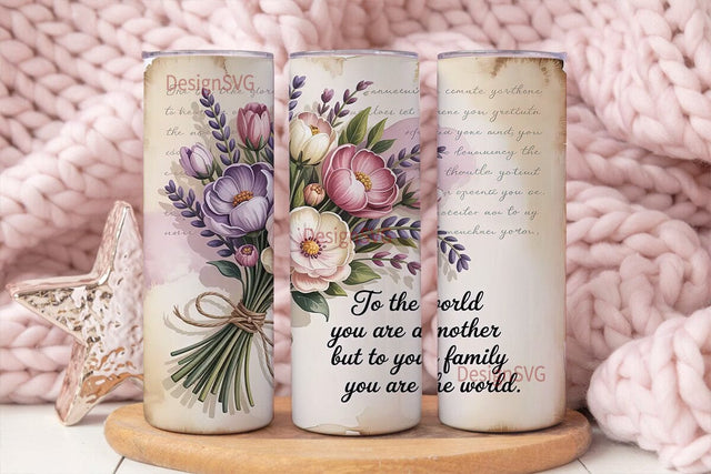 Mother's Day Floral Tumbler Wrap Sublimation DesignSVG 