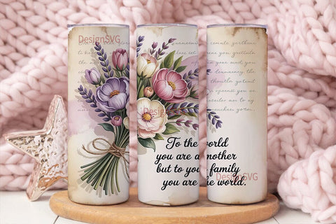 Mother's Day Floral Tumbler Wrap Sublimation DesignSVG 
