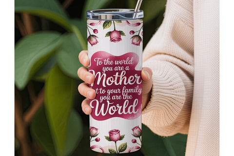 Mother's Day Floral Tumbler Wrap Sublimation DesignSVG 