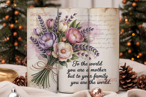Mother's Day Floral Tumbler Wrap Sublimation DesignSVG 
