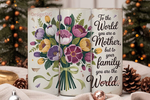Mother's Day Floral Tumbler Wrap Sublimation DesignSVG 