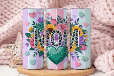 Mother's Day Floral Tumbler Wrap Sublimation DesignSVG 