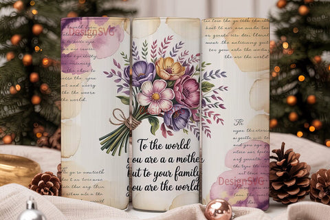 Mother's Day Floral Tumbler Wrap Sublimation DesignSVG 