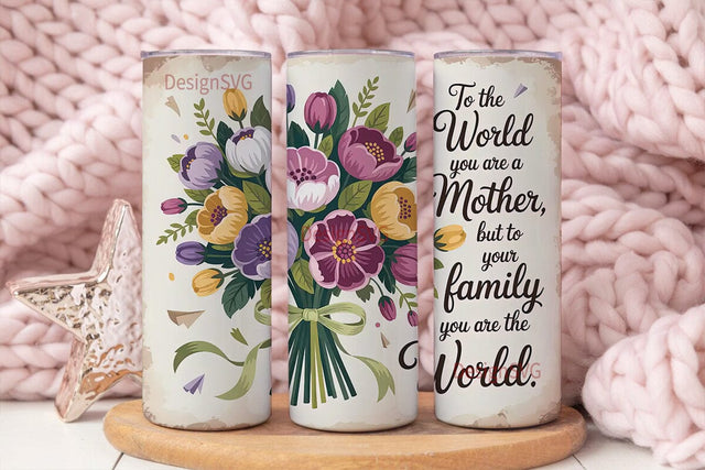 Mother's Day Floral Tumbler Wrap Sublimation DesignSVG 