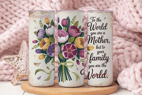 Mother's Day Floral Tumbler Wrap Sublimation DesignSVG 