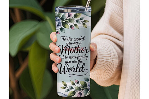 Mother's Day Floral Tumbler Wrap Sublimation DesignSVG 