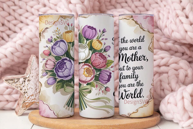 Mother's Day Floral Tumbler Wrap Sublimation DesignSVG 