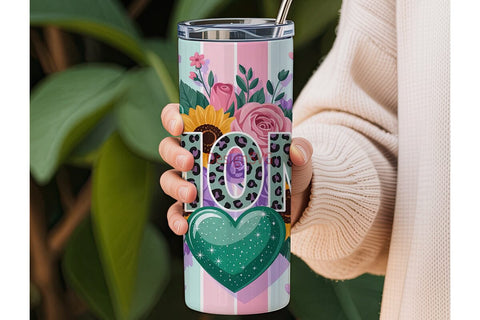 Mother's Day Floral Tumbler Wrap Sublimation DesignSVG 