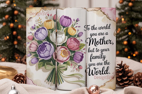 Mother's Day Floral Tumbler Wrap Sublimation DesignSVG 