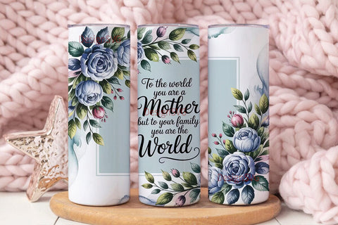 Mother's Day Floral Tumbler Wrap Sublimation DesignSVG 