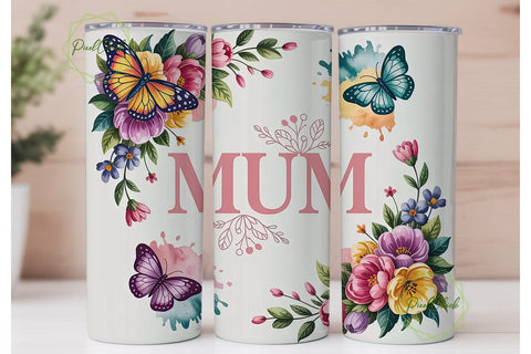 Mother's Day Floral Tumbler Wrap Sublimation PixelChick 