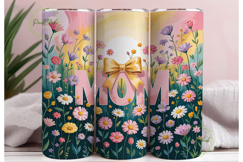 Mother's Day Floral Tumbler Wrap Sublimation PixelChick 