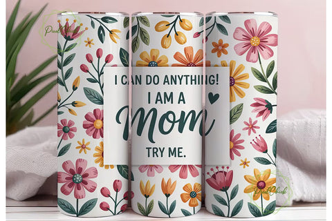 Mother's Day Floral Tumbler Wrap Sublimation PixelChick 