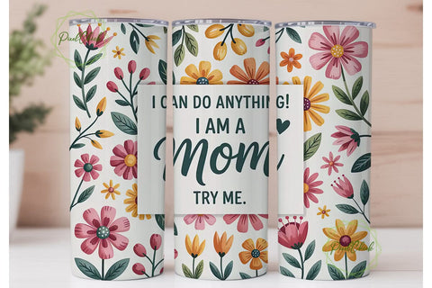 Mother's Day Floral Tumbler Wrap Sublimation PixelChick 