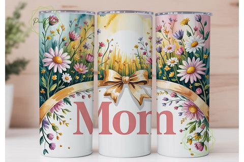 Mother's Day Floral Tumbler Wrap Sublimation PixelChick 