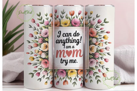 Mother's Day Floral Tumbler Wrap Sublimation PixelChick 