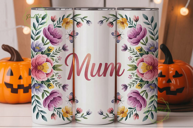 Mother's Day Floral Tumbler Wrap Sublimation PixelChick 
