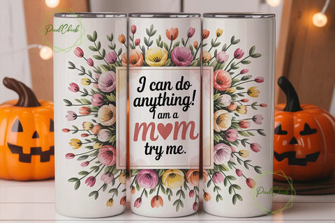 Mother's Day Floral Tumbler Wrap Sublimation PixelChick 