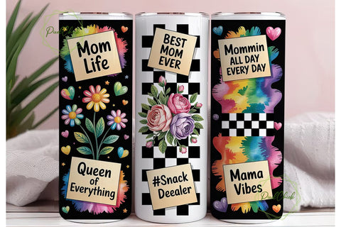 Mother's Day Floral Tumbler Wrap Sublimation PixelChick 