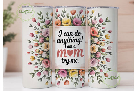 Mother's Day Floral Tumbler Wrap Sublimation PixelChick 