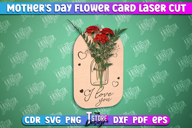 Mother's Day Flower Card | Flower Design | Greeting Cards | Granny Gift | CNC File SVG The T Store Design 