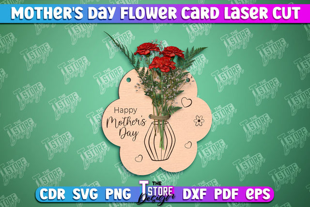 Mother's Day Flower Card | Flower Design | Greeting Cards | Granny Gift | CNC File SVG The T Store Design 