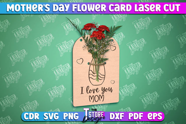 Mother's Day Flower Card | Flower Design | Greeting Cards | Granny Gift | CNC File SVG The T Store Design 