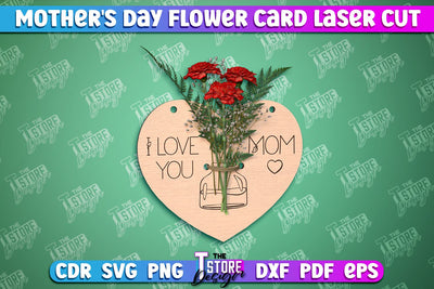 Mother's Day Flower Card | Flower Design | Greeting Cards | Granny Gift | CNC File SVG The T Store Design 