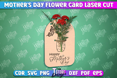 Mother's Day Flower Card | Flower Design | Greeting Cards | Granny Gift | CNC File SVG The T Store Design 