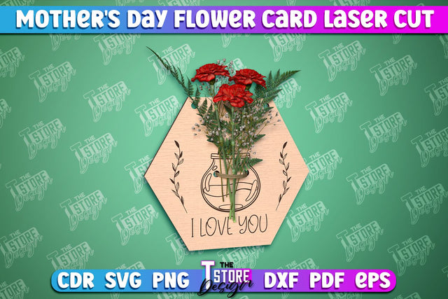 Mother's Day Flower Card | Flower Design | Greeting Cards | Granny Gift | CNC File SVG The T Store Design 