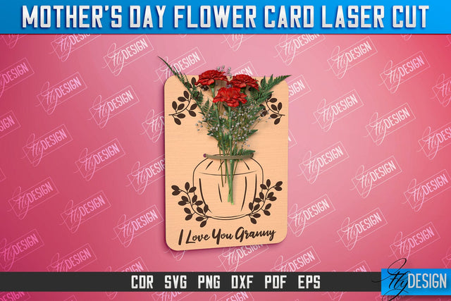 Mother's Day Flower Card | Greeting Cards | Granny Gift | CNC File SVG Fly Design 