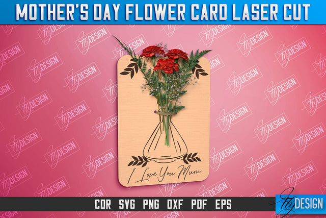 Mother's Day Flower Card | Greeting Cards | Granny Gift | CNC File SVG Fly Design 