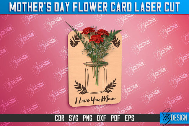 Mother's Day Flower Card | Greeting Cards | Granny Gift | CNC File SVG Fly Design 