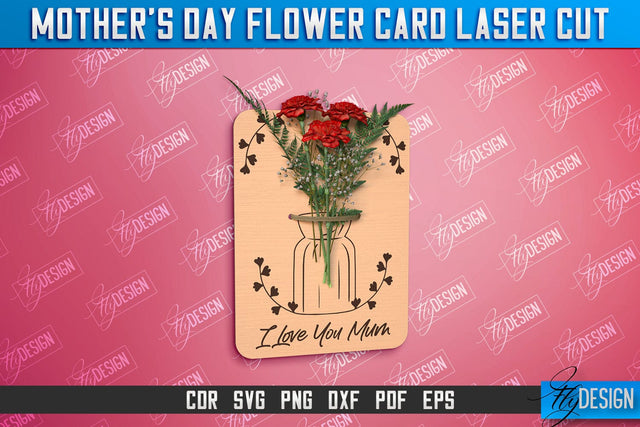 Mother's Day Flower Card | Greeting Cards | Granny Gift | CNC File SVG Fly Design 