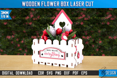 Mother's Day Flower Holder Laser Cut | Flower Box | Gift Idea | Flower Stand | CNC File SVG Fly Design 