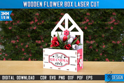 Mother's Day Flower Holder Laser Cut | Flower Box | Gift Idea | Flower Stand | CNC File SVG Fly Design 